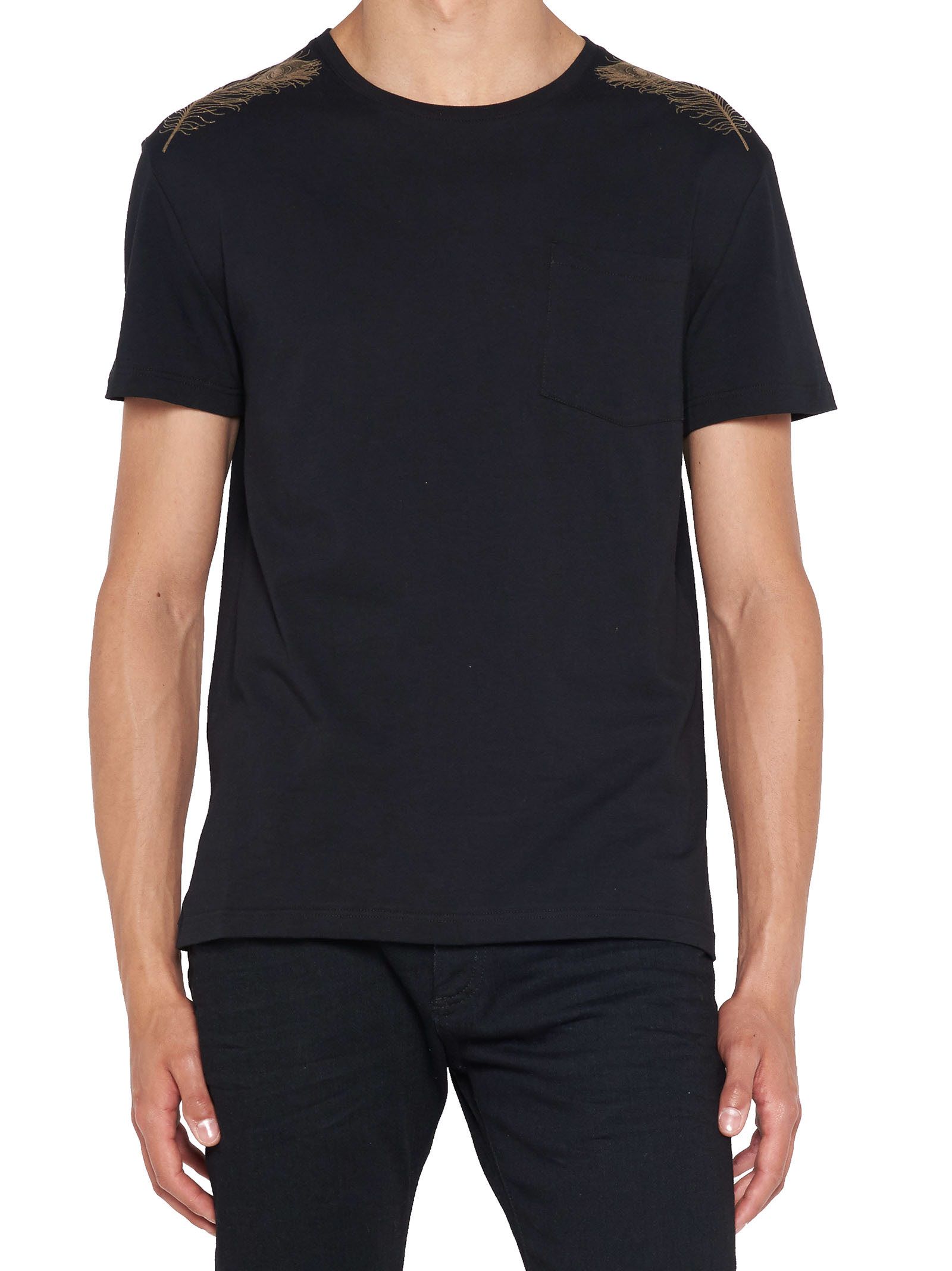 ALEXANDER MCQUEEN Printed Cotton-Jersey T-Shirt in Black | ModeSens