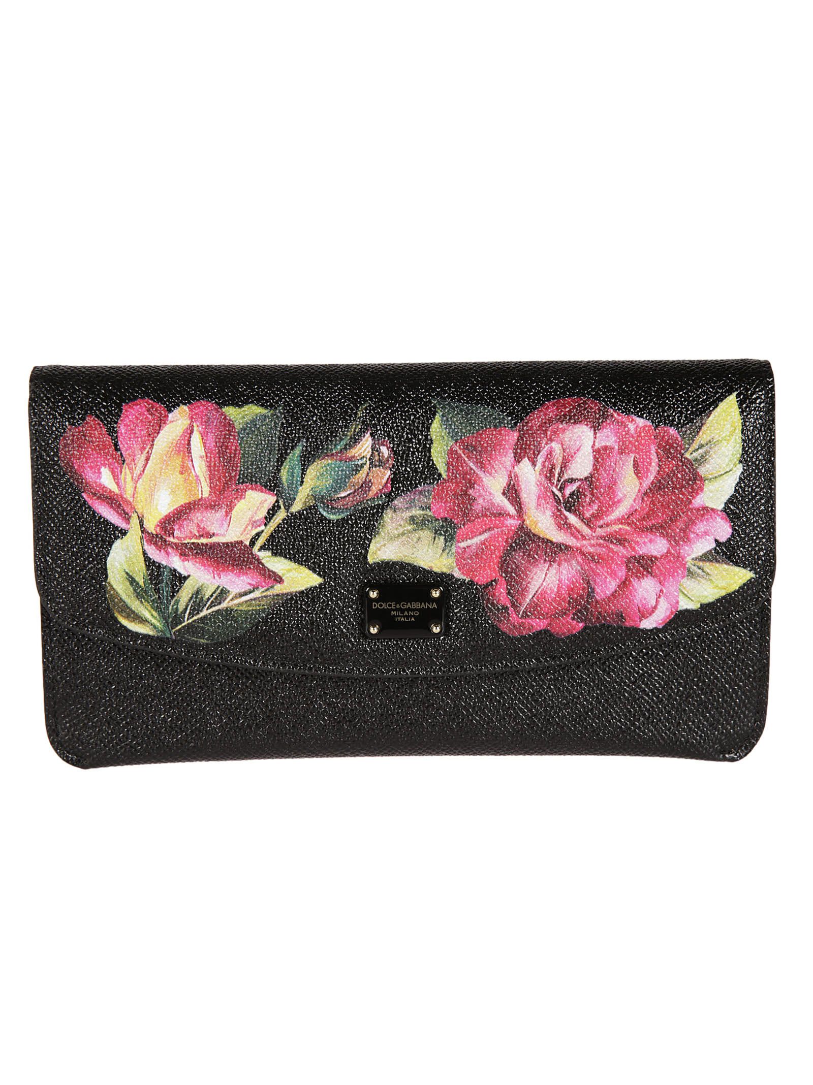 Dolce & Gabbana - Dolce & Gabbana Floral Print Wallet - Black, Women's ...