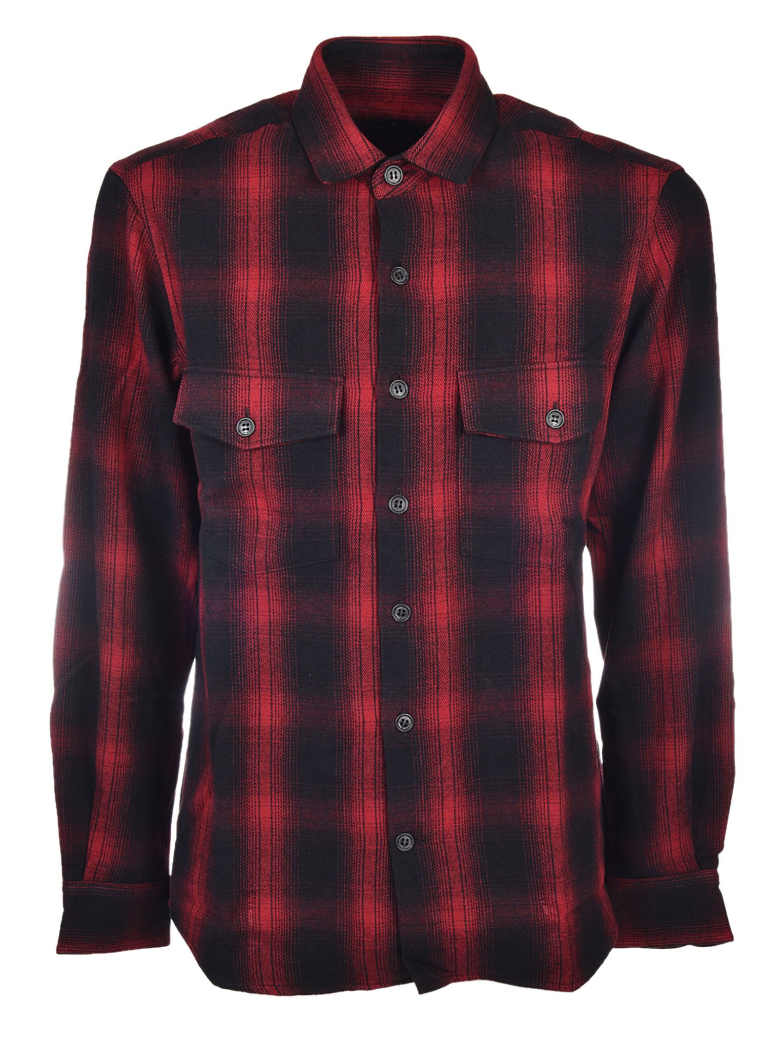 MARCELO BURLON COUNTY OF MILAN Iamens Check Flannel Shirt in Red Plaid ...