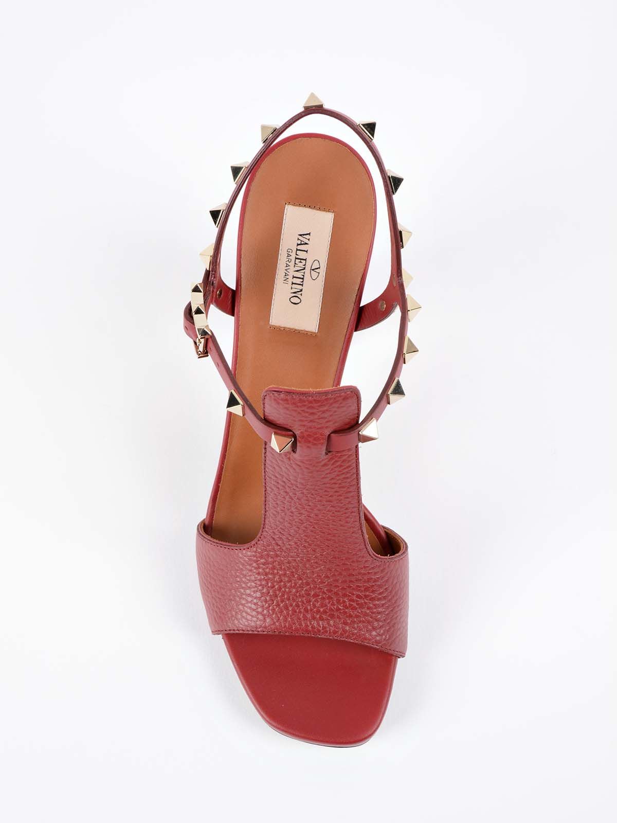 Valentino Garavani - Valentino Garavani Studded Sandals - Red, Women's