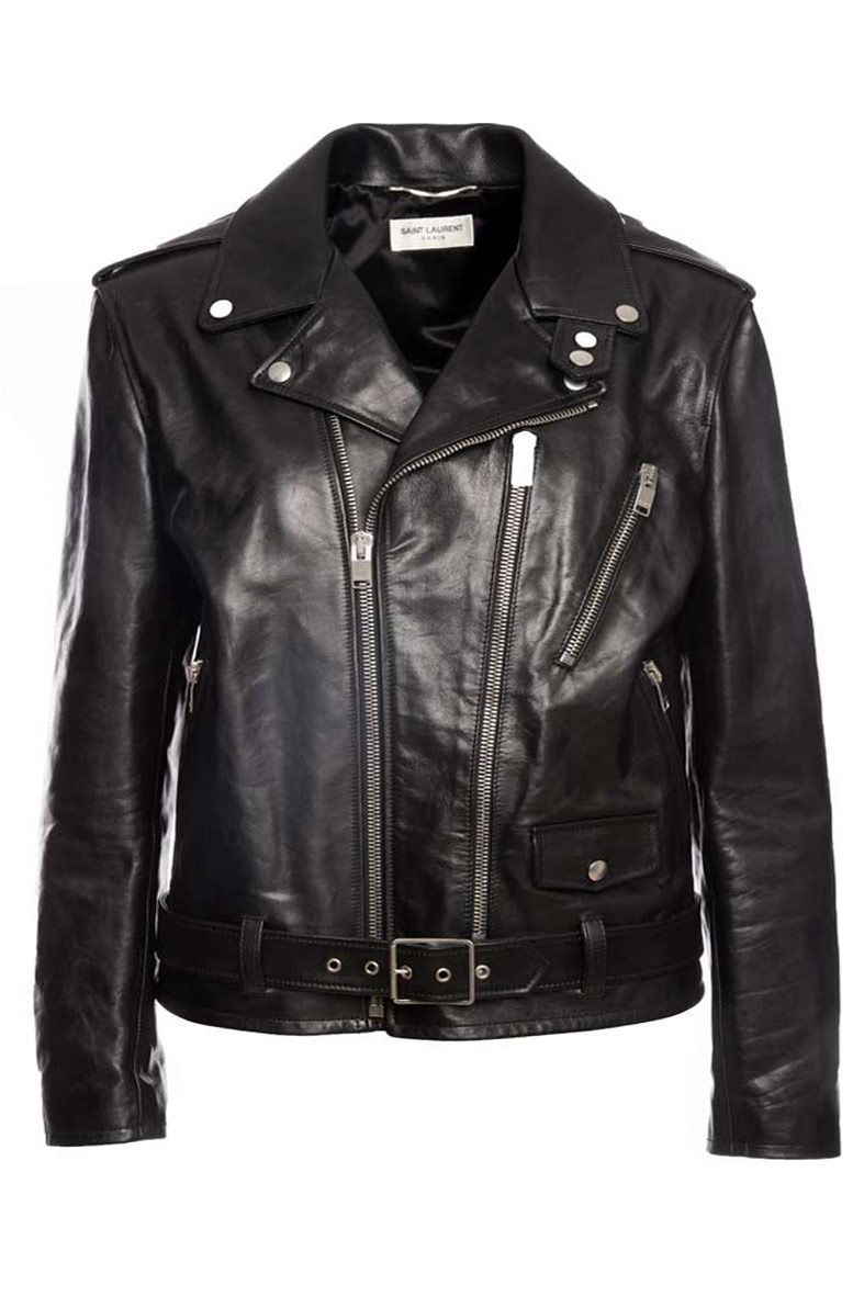 Saint Laurent Black Leather Blood Luster L01 Jacket | ModeSens