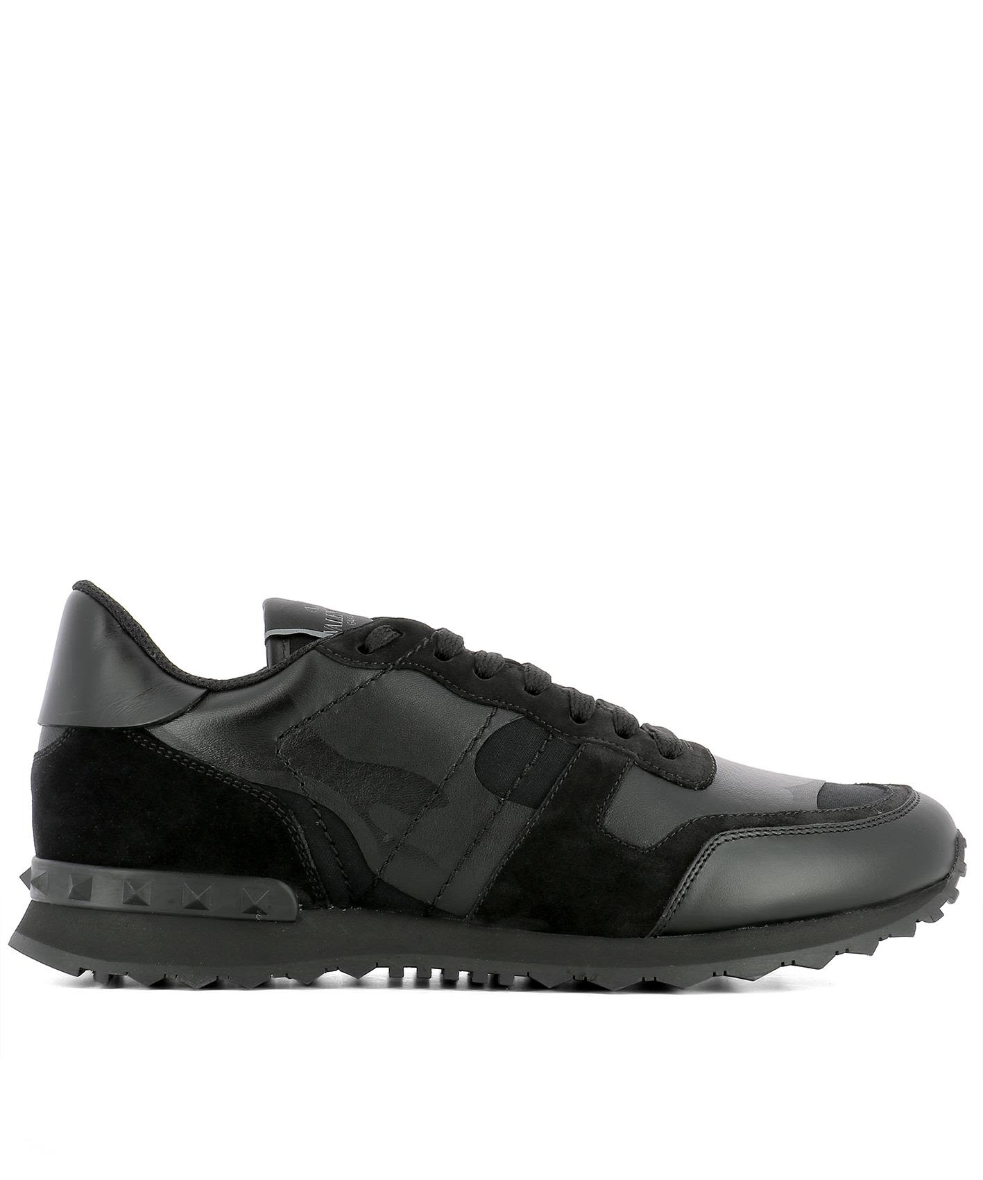 Valentino Black Leather Sneakers | ModeSens