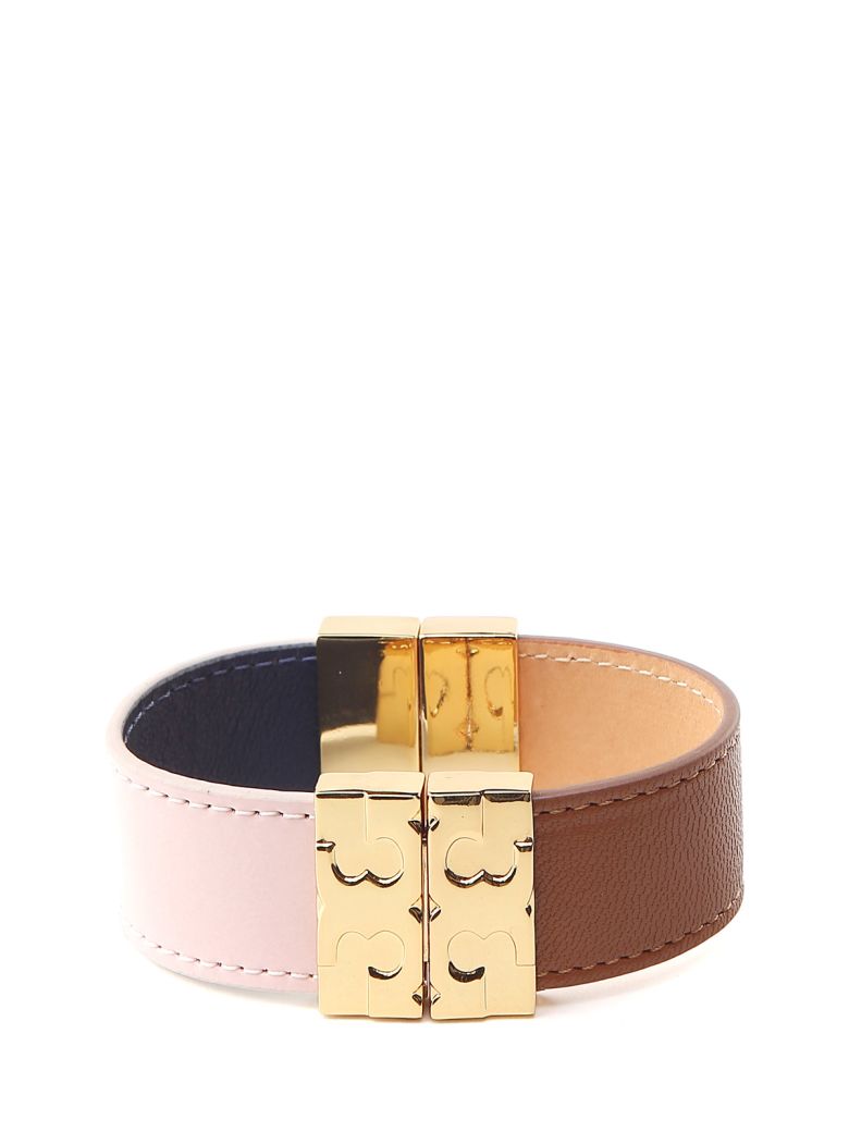 TORY BURCH Tory Burch Reversible Colorblocked Leather Bracelet,10618209