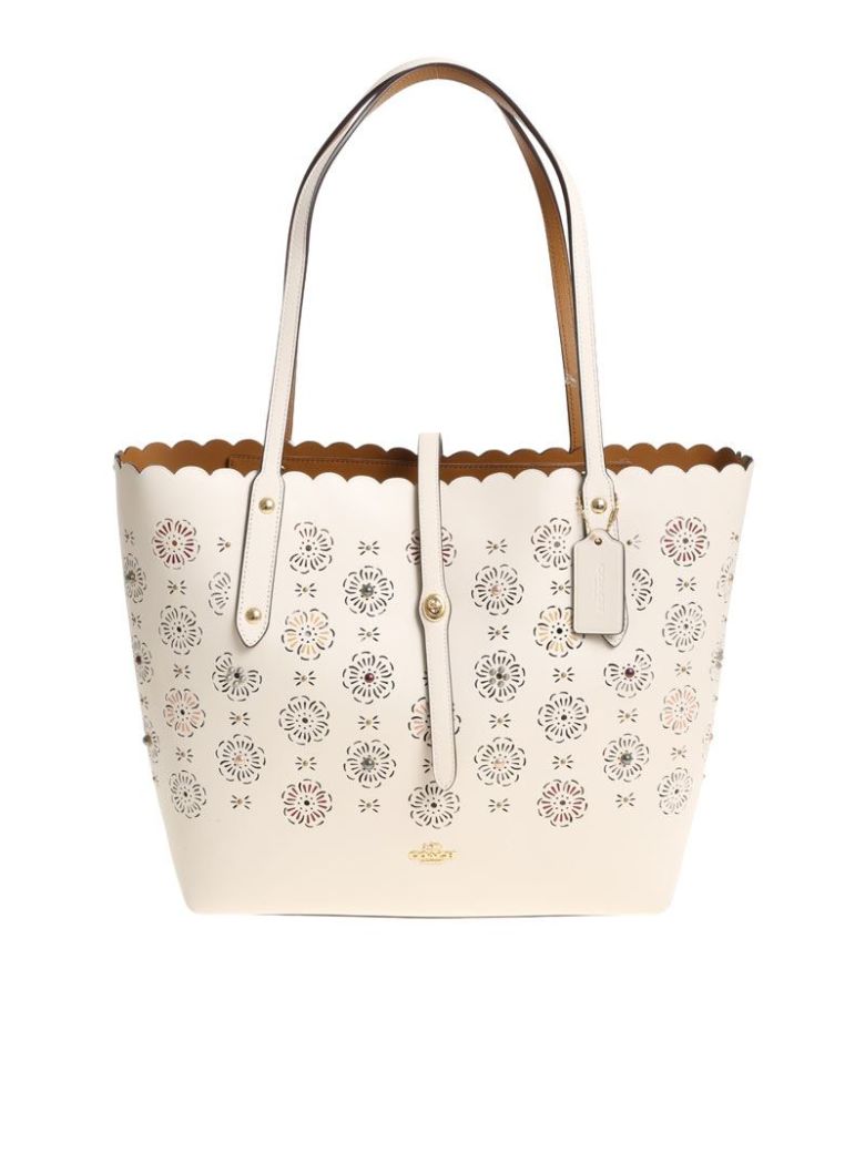 COACH PERFORATED FLORAL TOTE,10579128