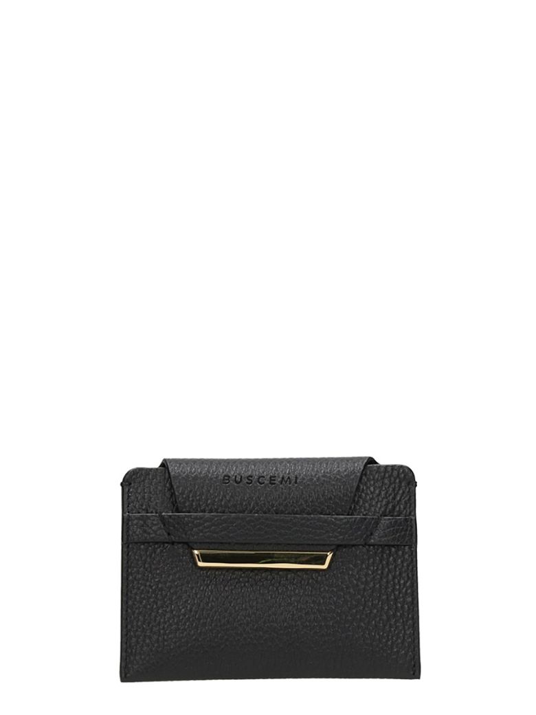 BUSCEMI Buscemi Black Hammered Leather Wallet,10605891