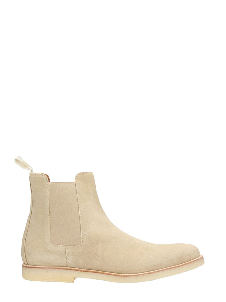 COMMON PROJECTS BEIGE SUEDE CHELSEA BOOTS,10576255