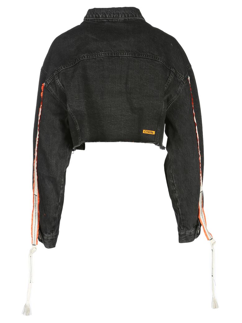 HERON PRESTON Heron Preston Crop  Denim Jaket  BLACK 