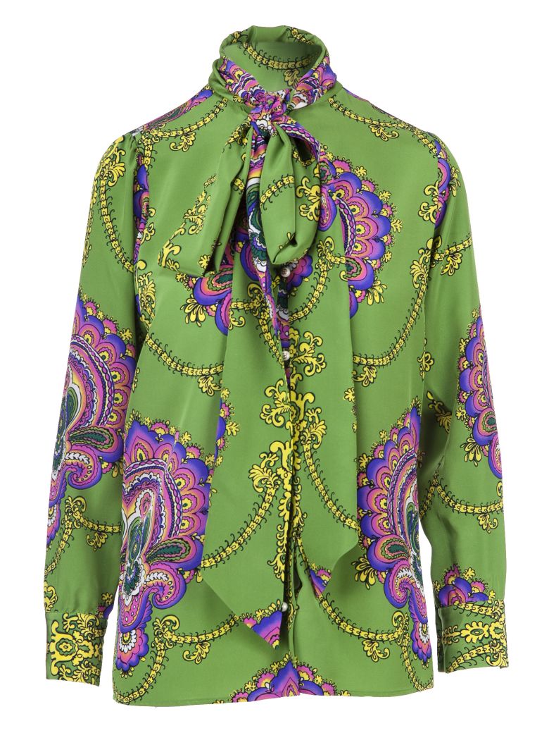 Gucci - Gucci 70s Graphic Print Silk Shirt - 3026, Women's Shirts | Italist