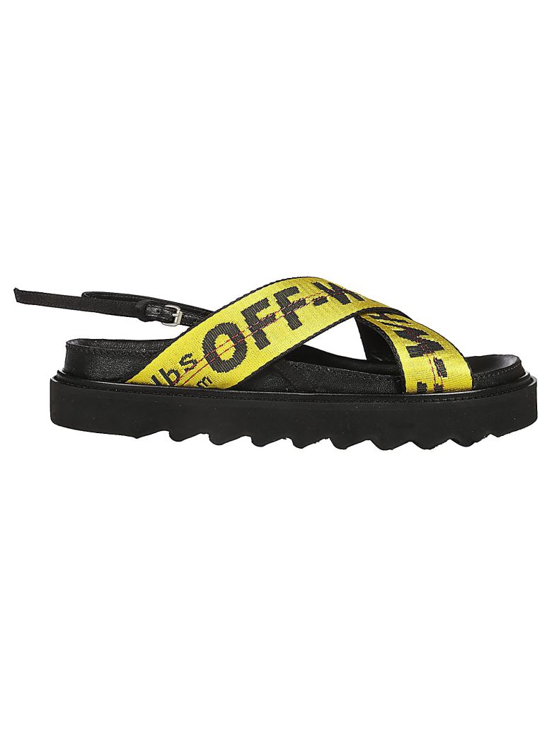 OFF-WHITE OFF-WHITE BUCKLE STRAP FLAT SANDALS,10583247