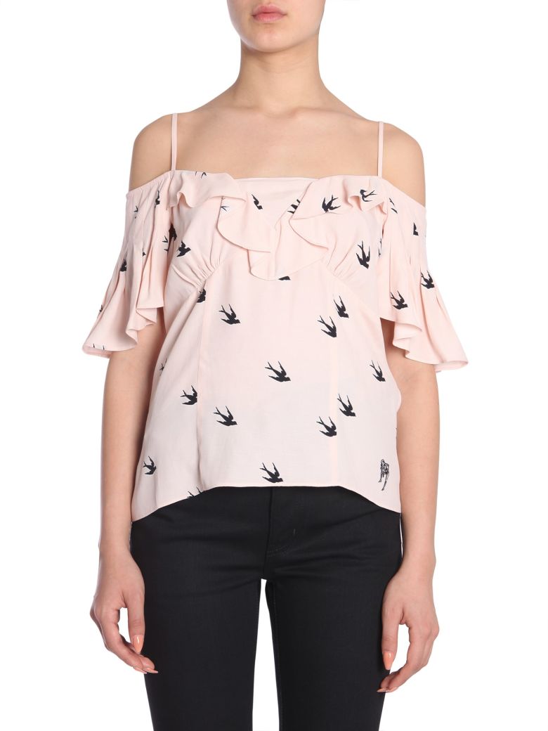 MCQ BY ALEXANDER MCQUEEN PIN UP AND SWALLOW PRINTED TOP,10619988