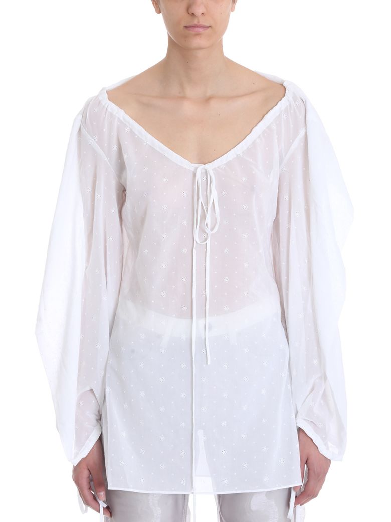 Y/PROJECT DRAWSTRING NECK BLOUSE,10607061