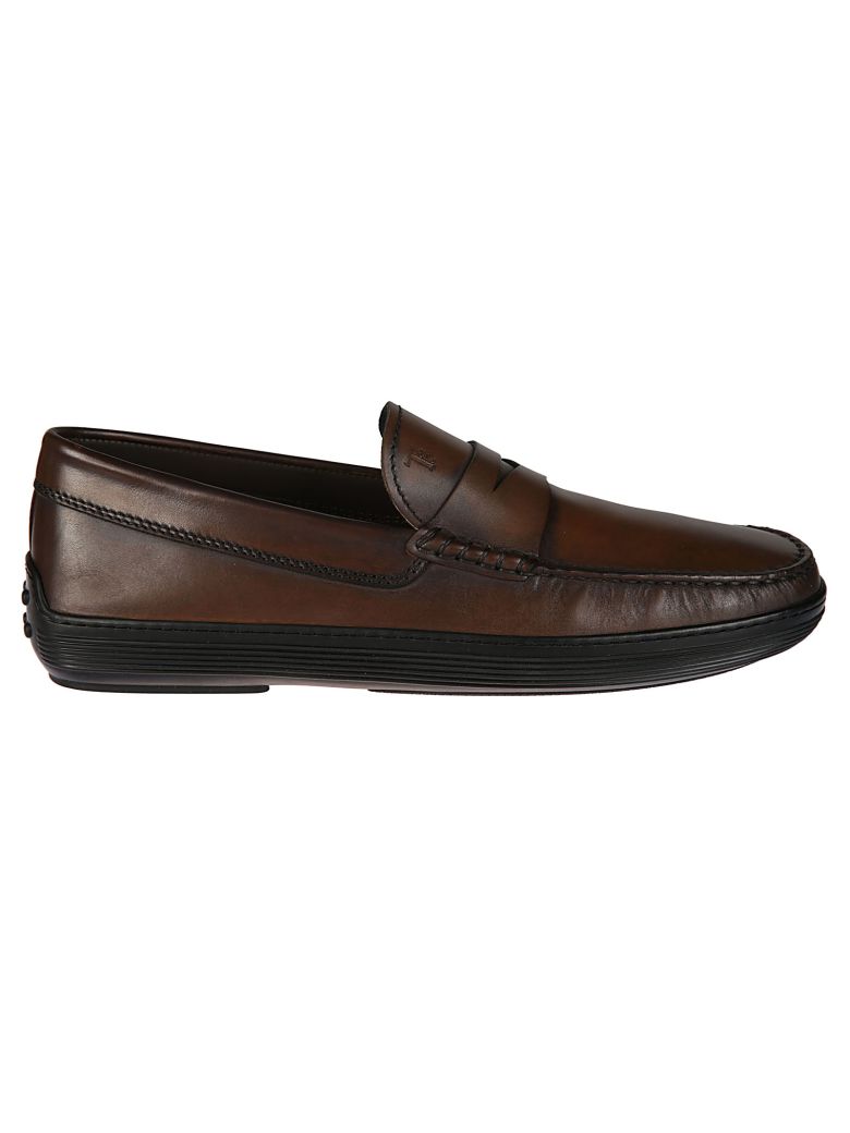 TOD'S DISTRESSED PENNY LOAFERS,10600558