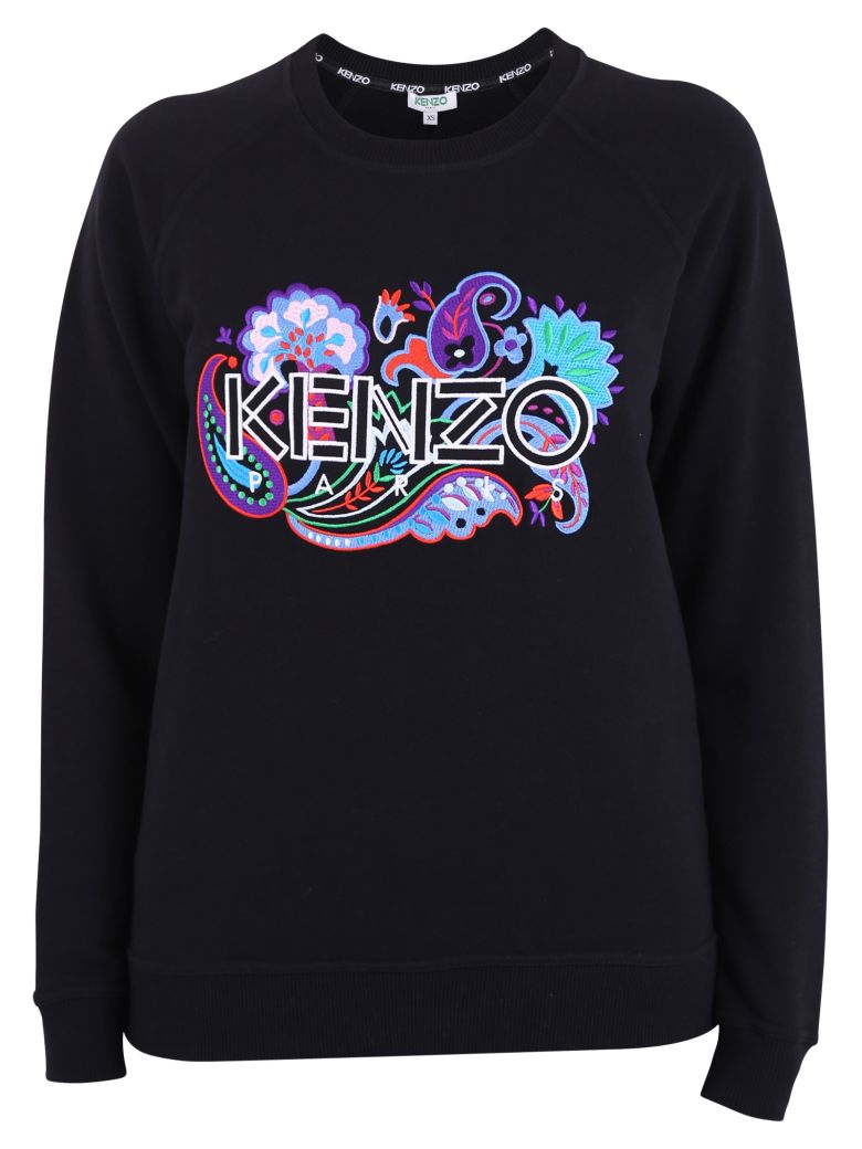 KENZO BLACK BRANDED SWEATSHIRT,10573682
