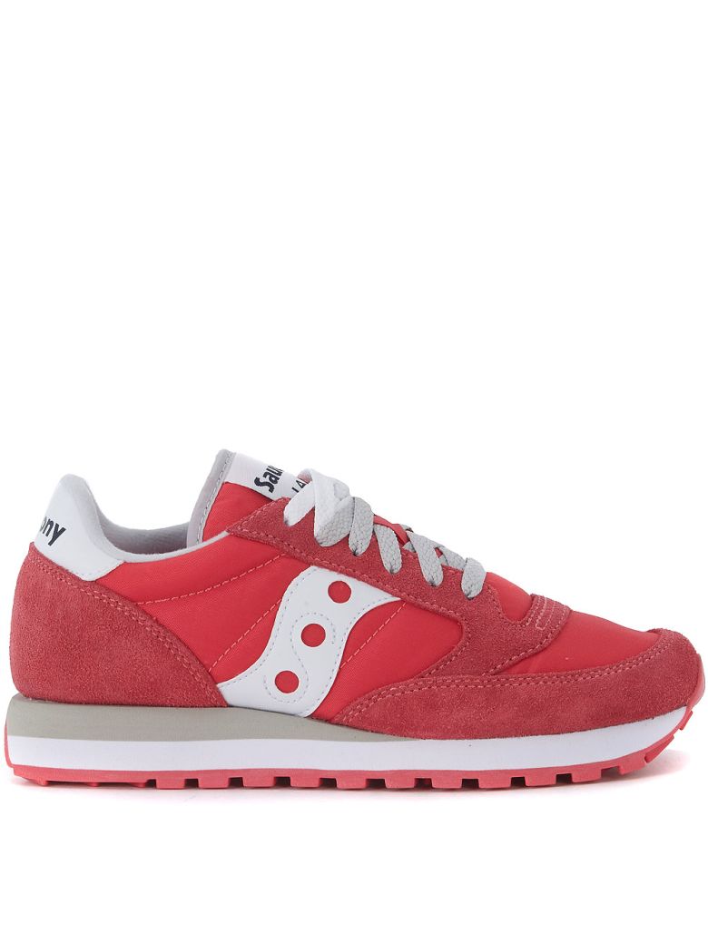 SAUCONY JAZZ RED SUEDE AND NYLON SNEAKER,10626945
