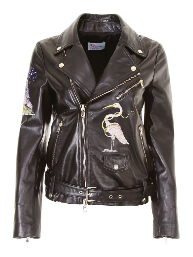 RED VALENTINO LEATHER JACKET,10624318