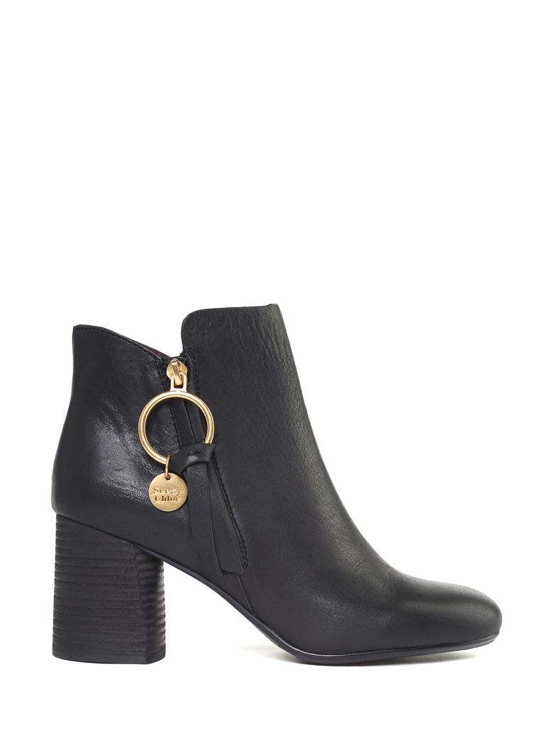 SEE BY CHLOÉ HOWL LEATHER ANKLE BOOTS,10630016