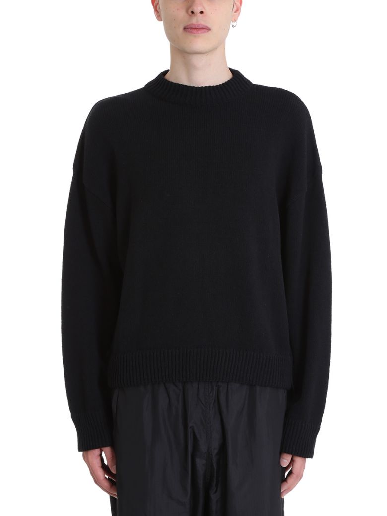 OUR LEGACY SONAR ROUNDNECK BLACK COTTON SWEATER,10631255