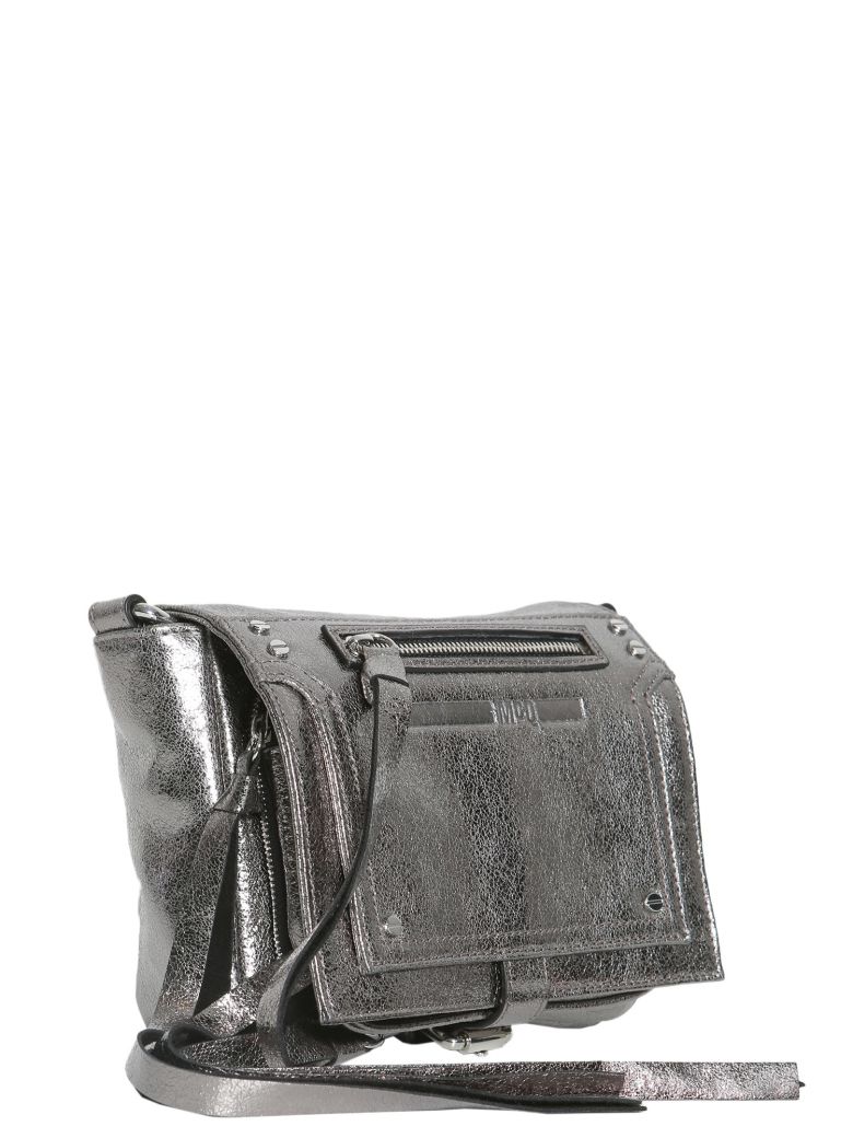MCQ BY ALEXANDER MCQUEEN Mini Loveless Metallic-Leather Cross-Body Bag, Steel | ModeSens