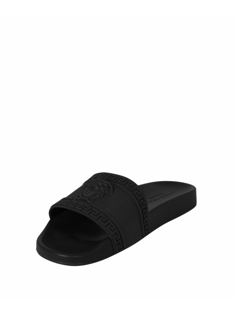 Versace Men'S Medusa & Greek Key Shower Slide Sandal, Khaki | ModeSens