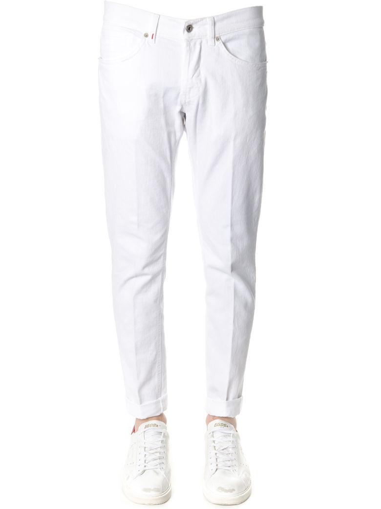 DONDUP GEORGE WHITE COLOR COTTON JEANS,10611783
