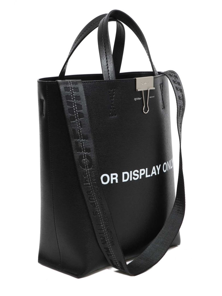 OFF-WHITE Tote Canvas Black Yellow in Linen with Silver-tone - GB