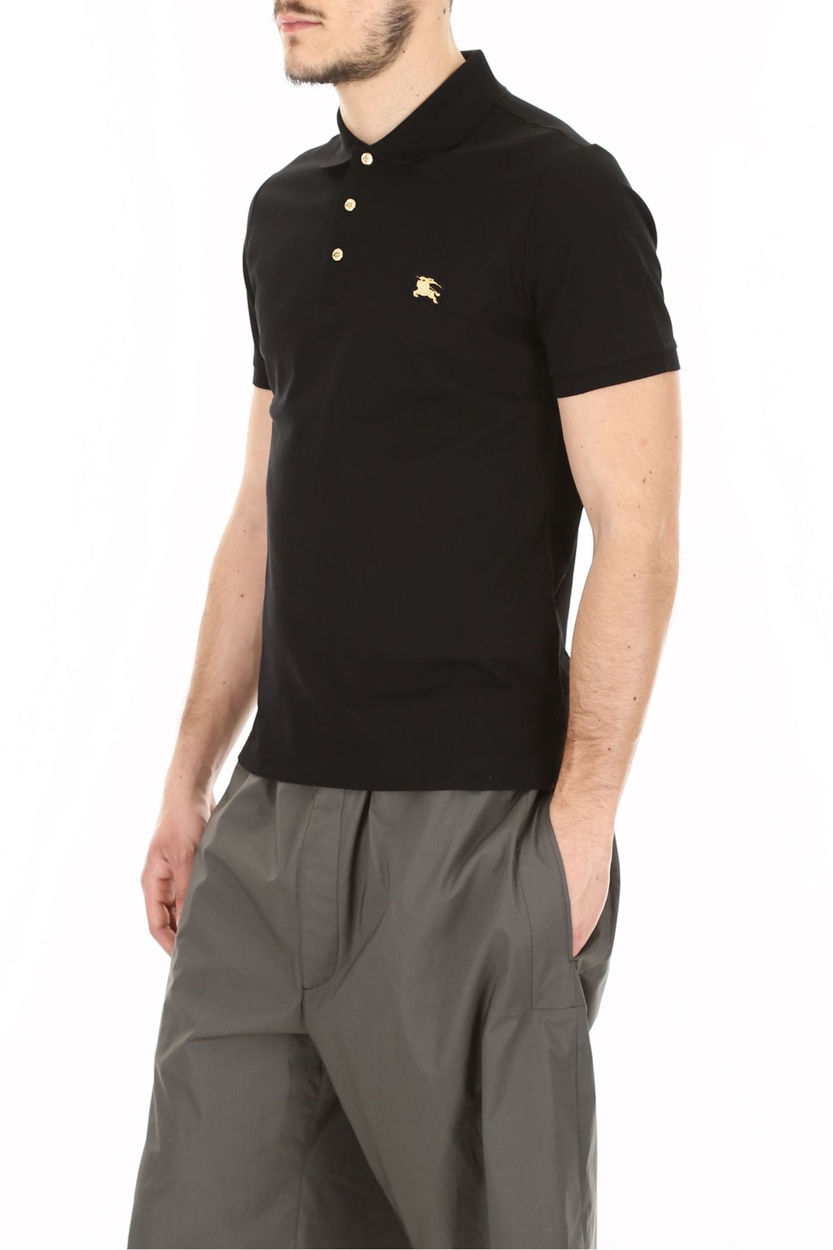 burberry men's polo shirt black