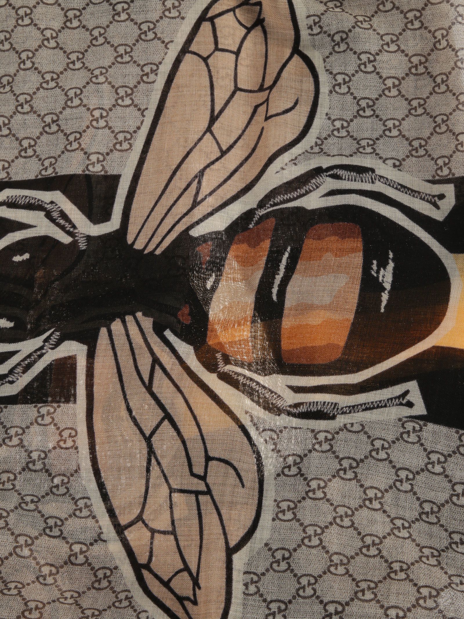 Gucci Bee  Print Scarf black 10513105 italist