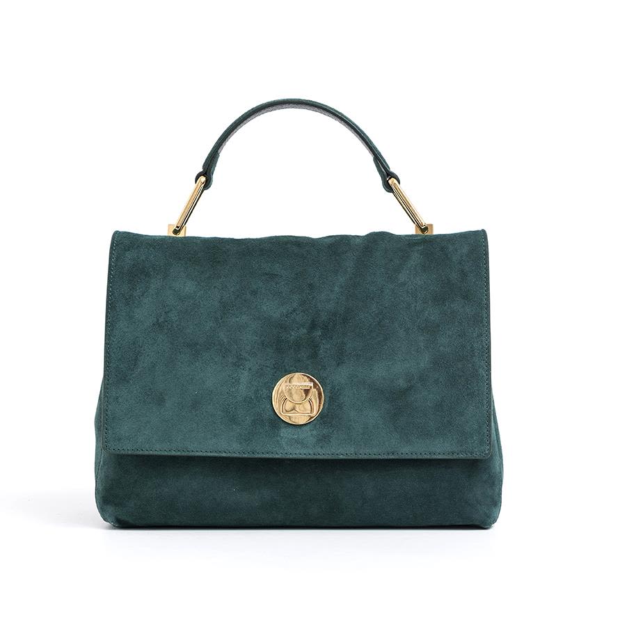Coccinelle - Liya Handbag In Very Soft Green Suede - Green, Women's ...
