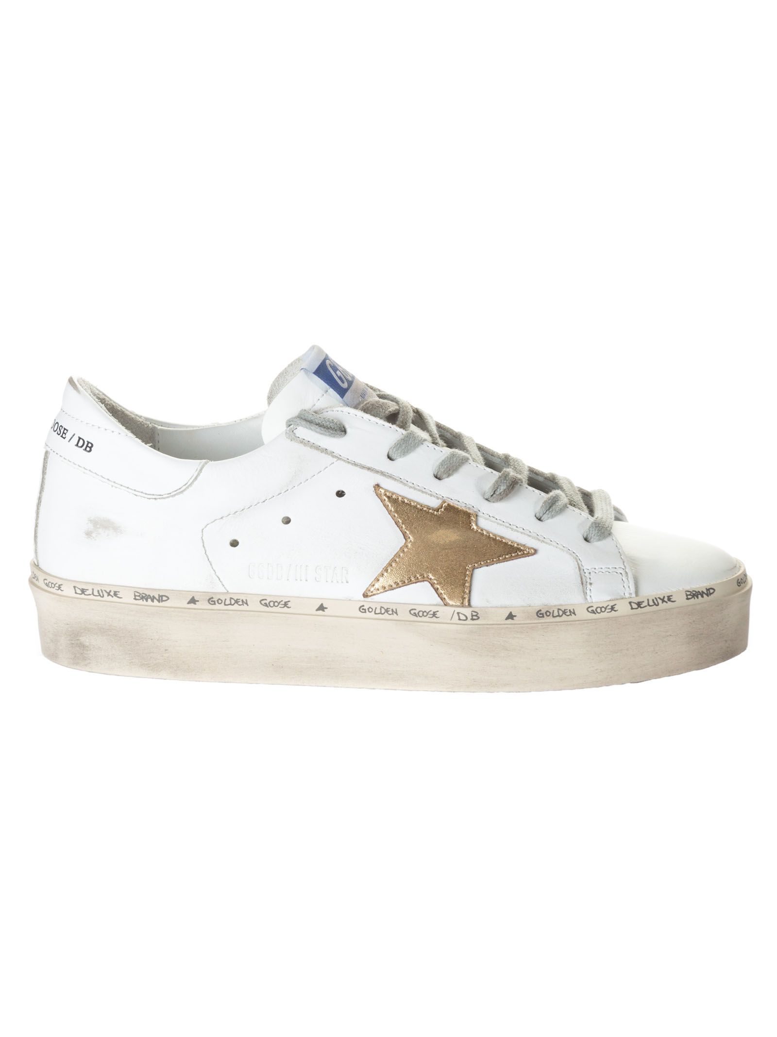 Golden Goose Hi Star Sneakers - White/Gold - 10682048 | italist