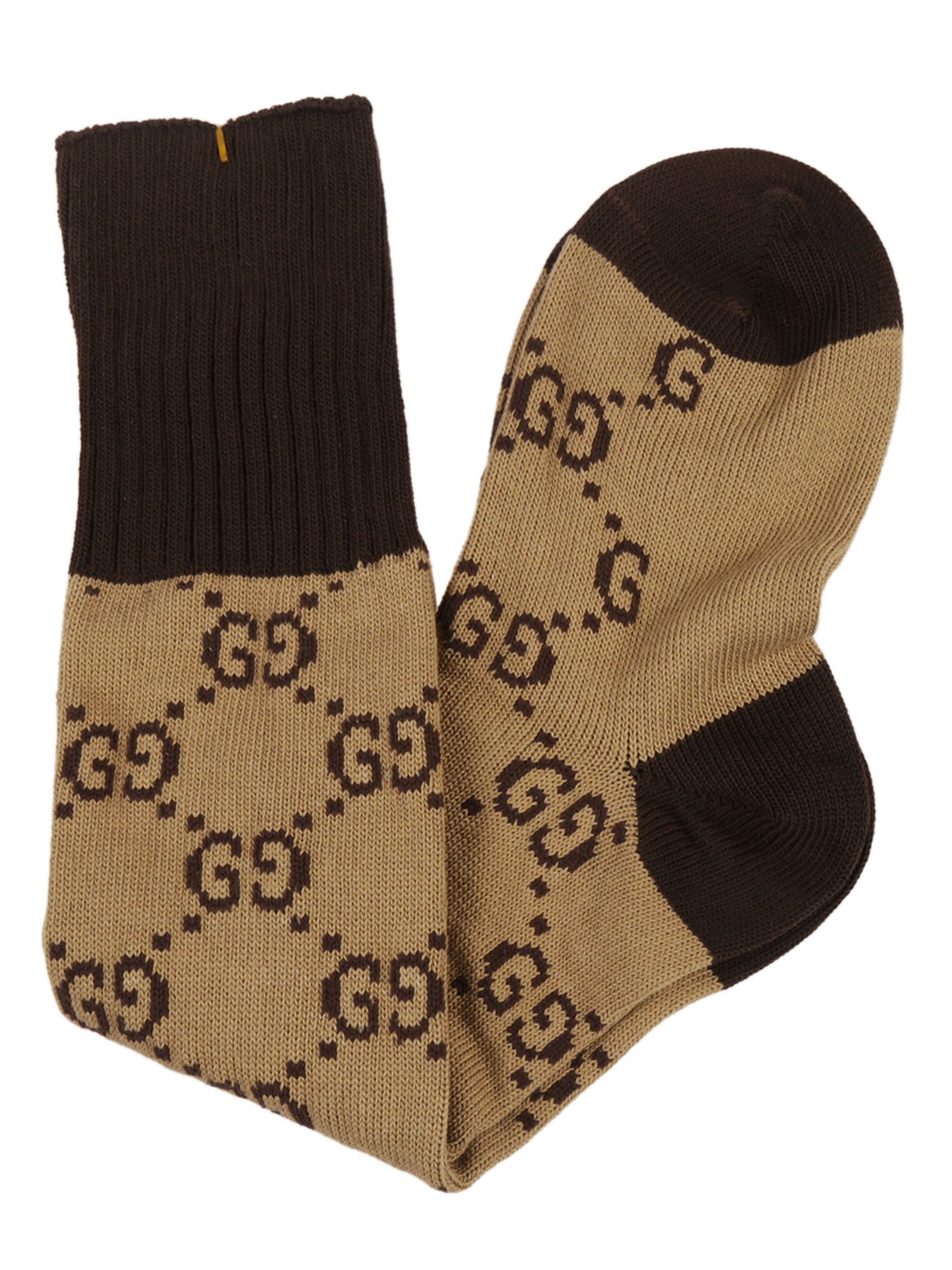 Gucci GG Supreme Print Socks - Brown - 8136648 | italist