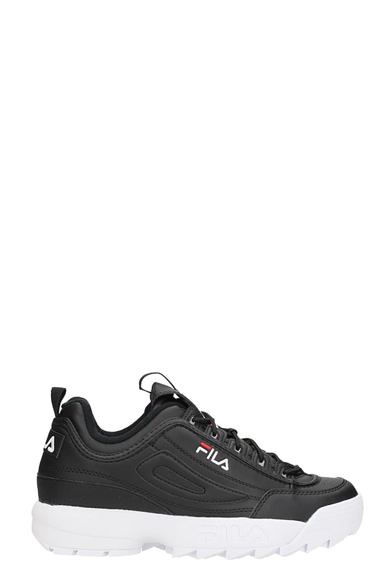 fila disruptor black leather
