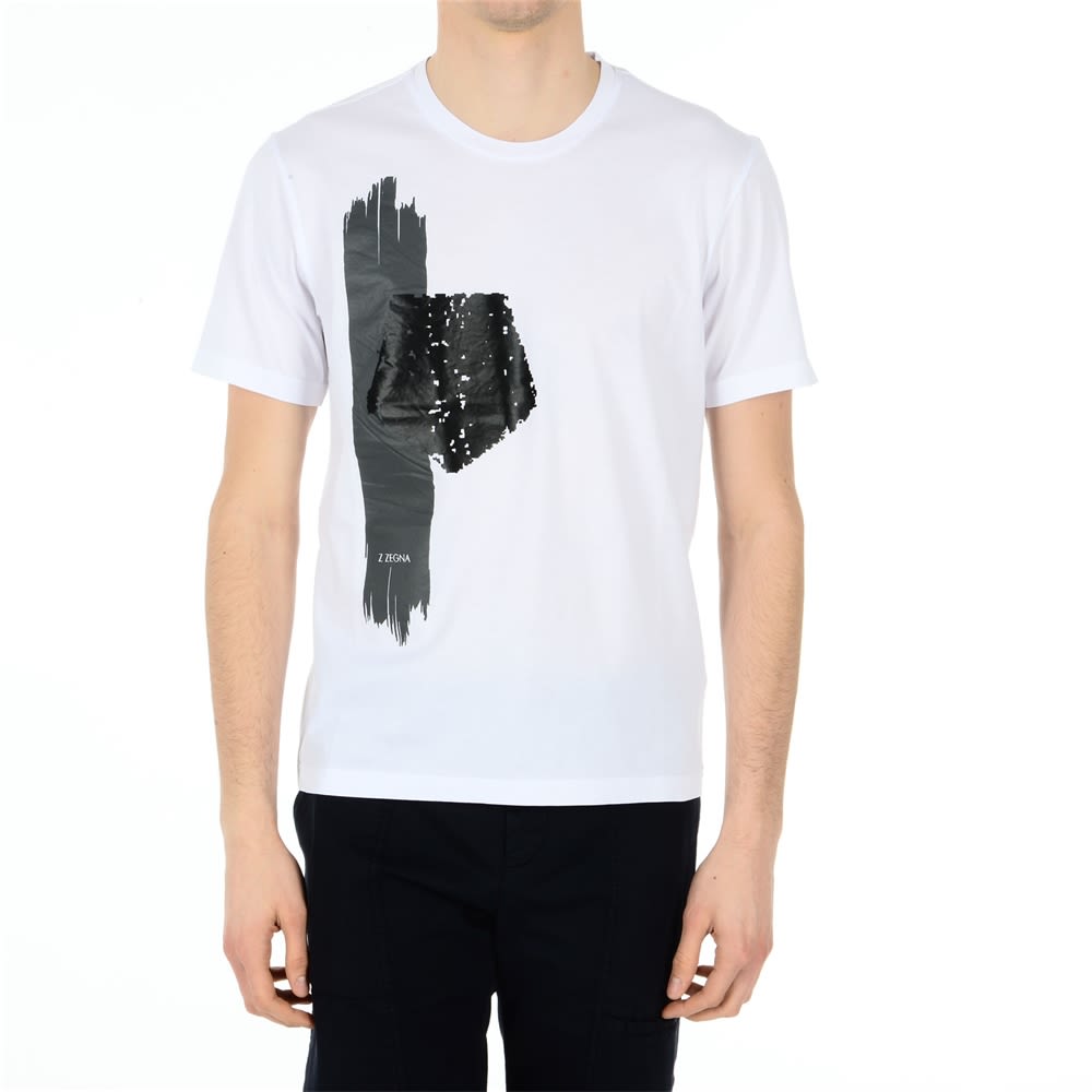 Ermenegildo Zegna White Logo Brush Print T-shirt - White - 7174537 ...