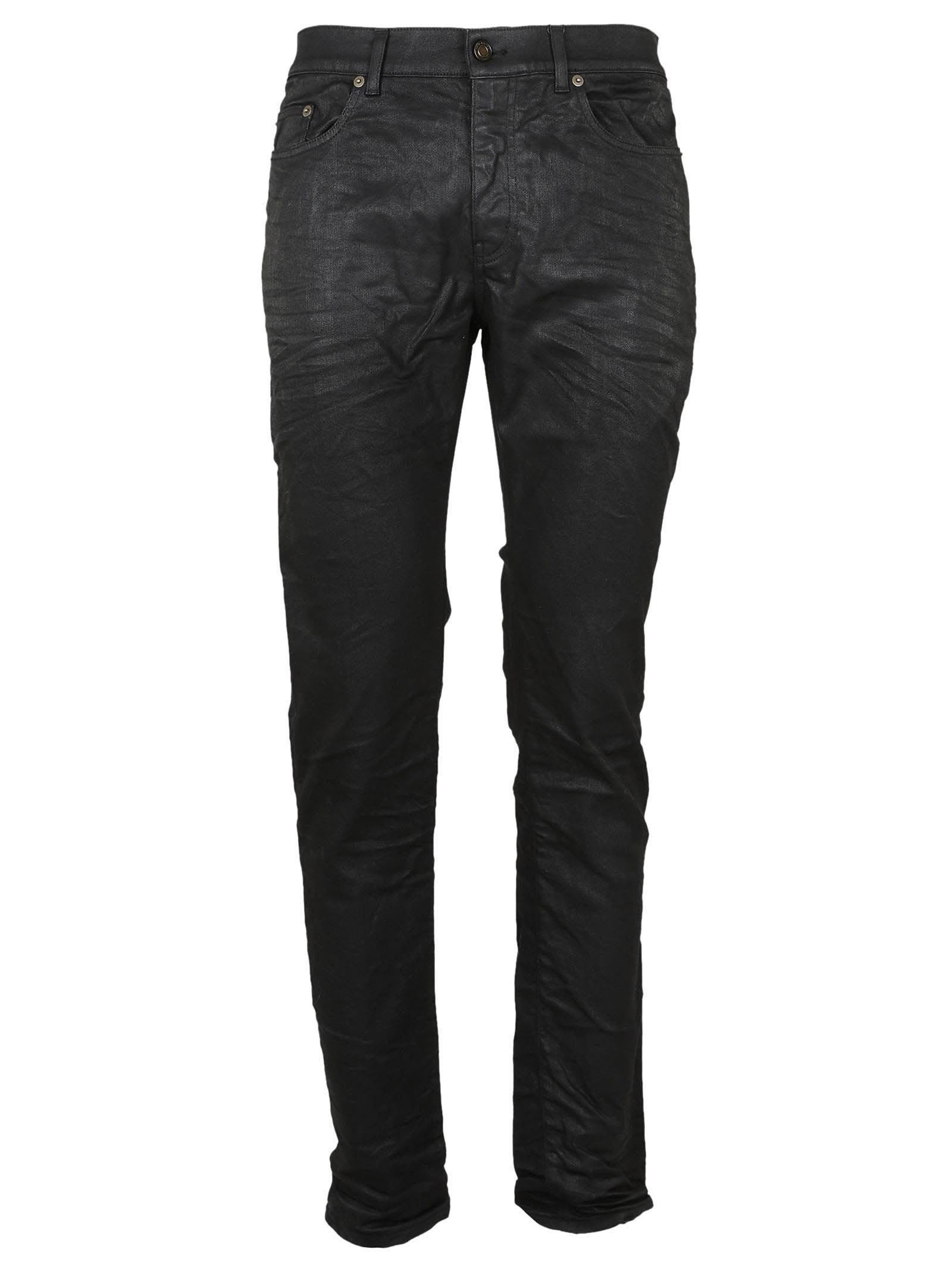 Saint Laurent - Saint Laurent Coated Jeans - Black, Men's Jeans | Italist