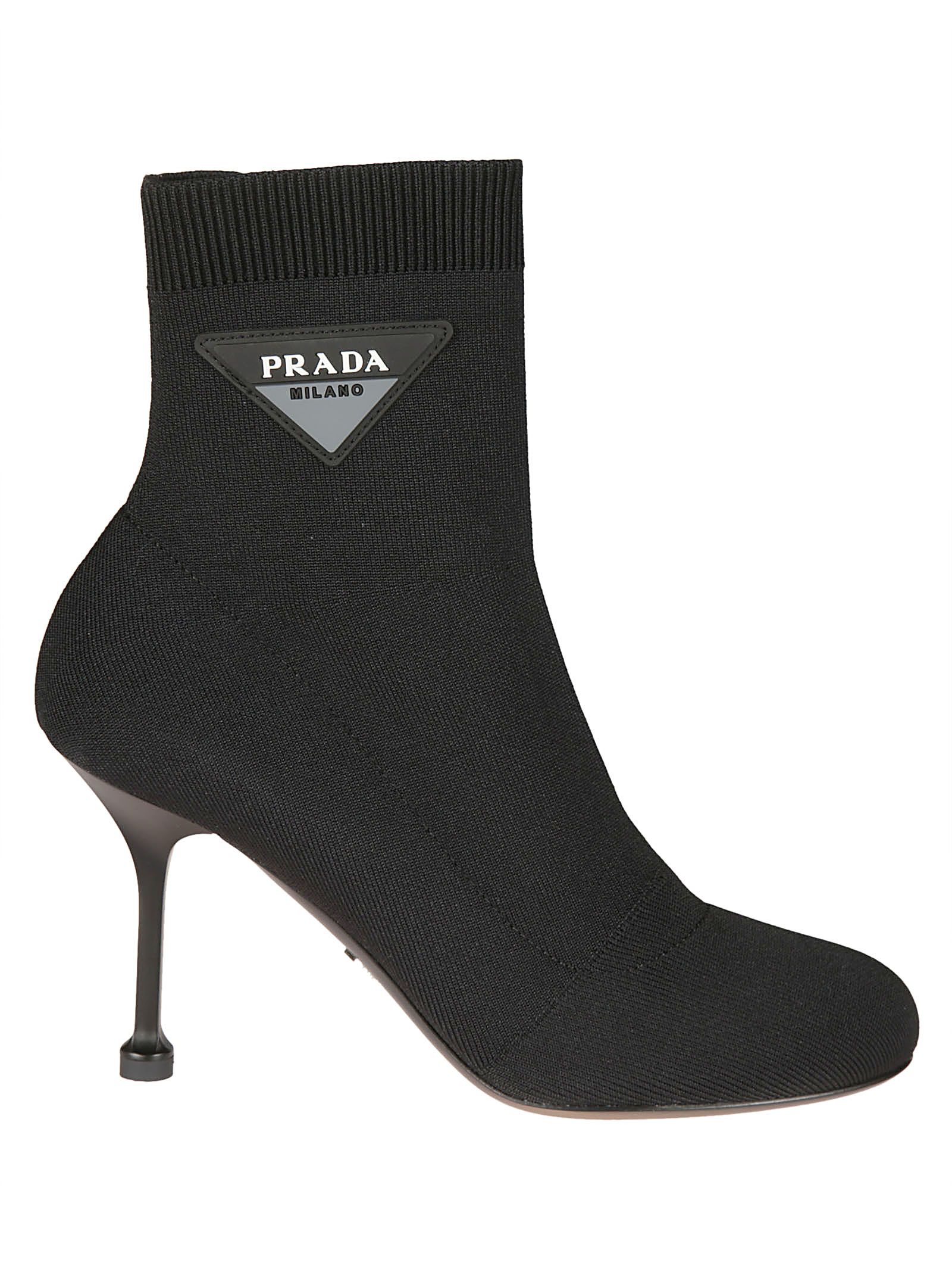 Prada Sock Logo Boots - black - 10676604 | italist