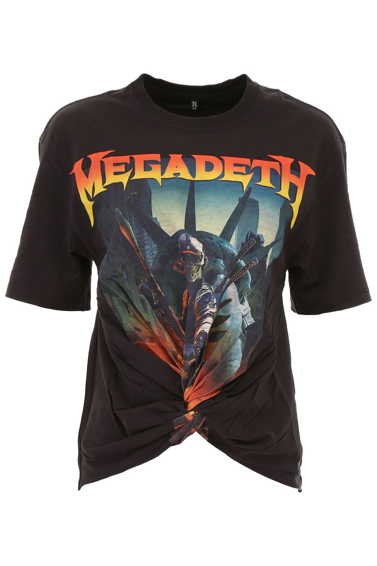 bow megadeth t-shirt in skull biker black|nero