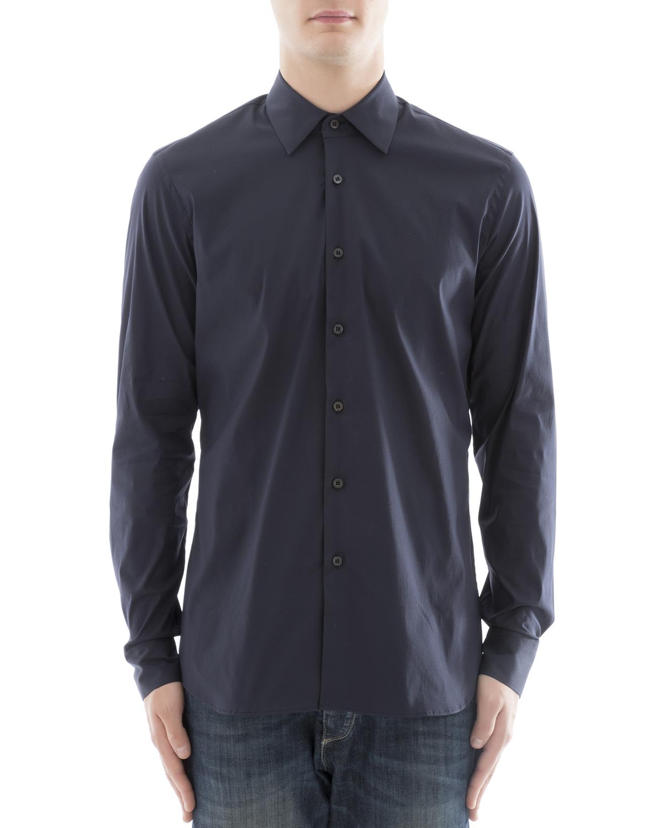 Prada Classic Stretch Shirt In Blue
