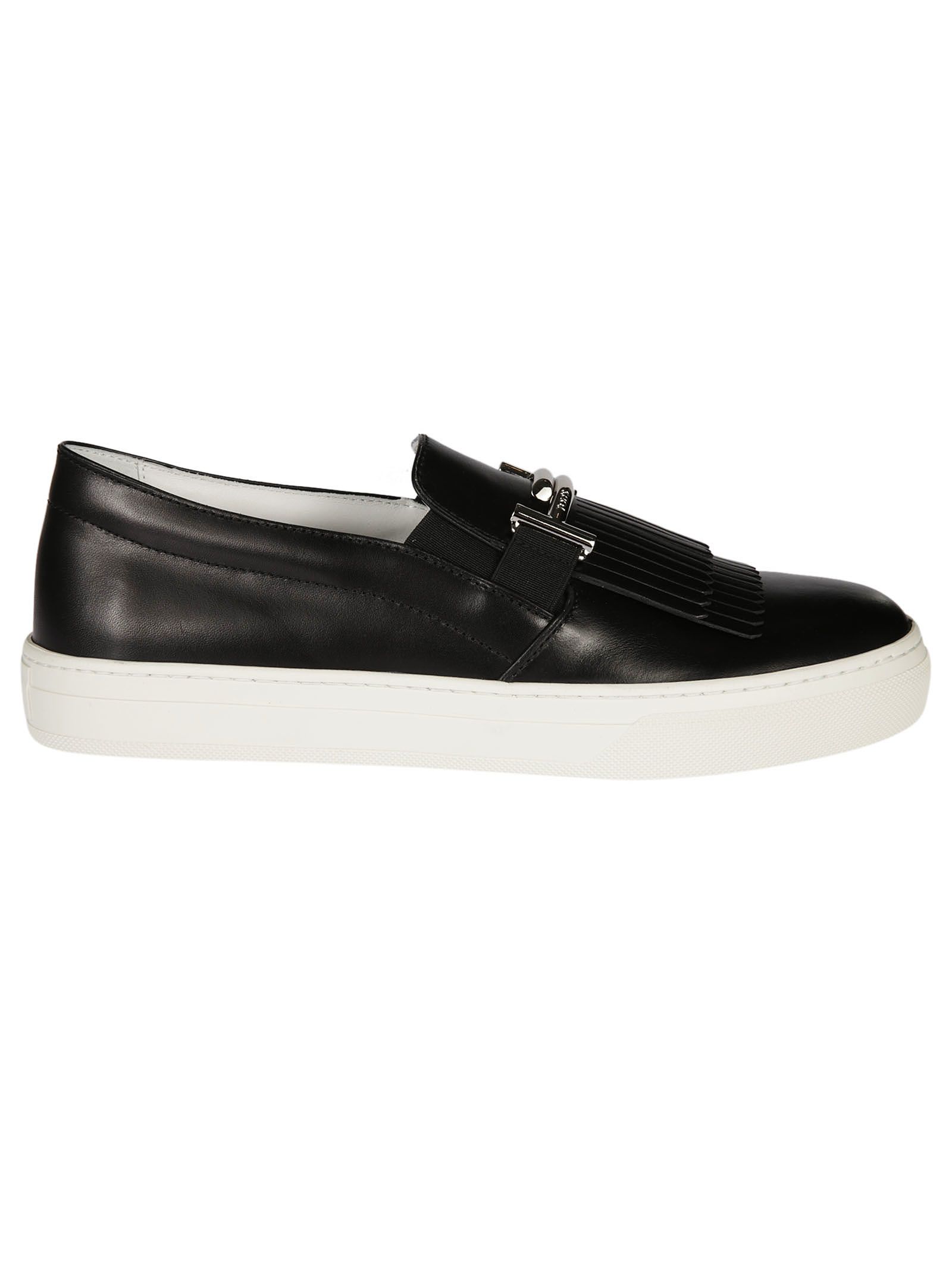 Tod's - Tod's Tod`s Fringed Flap Slip-on Sneakers - Black, Women's ...