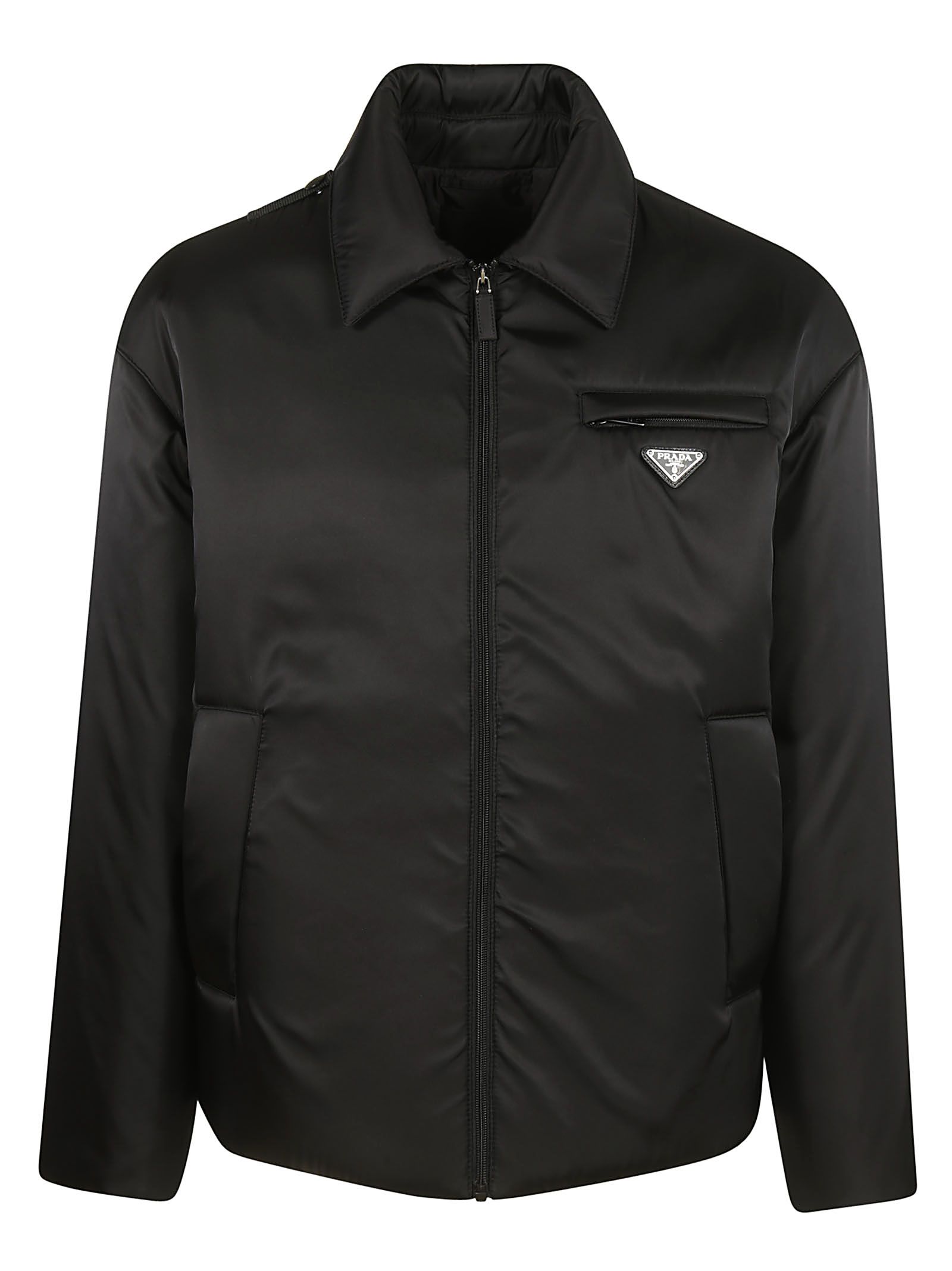 italist | Best price in the market for Prada Prada Logo Jacket - Black ...