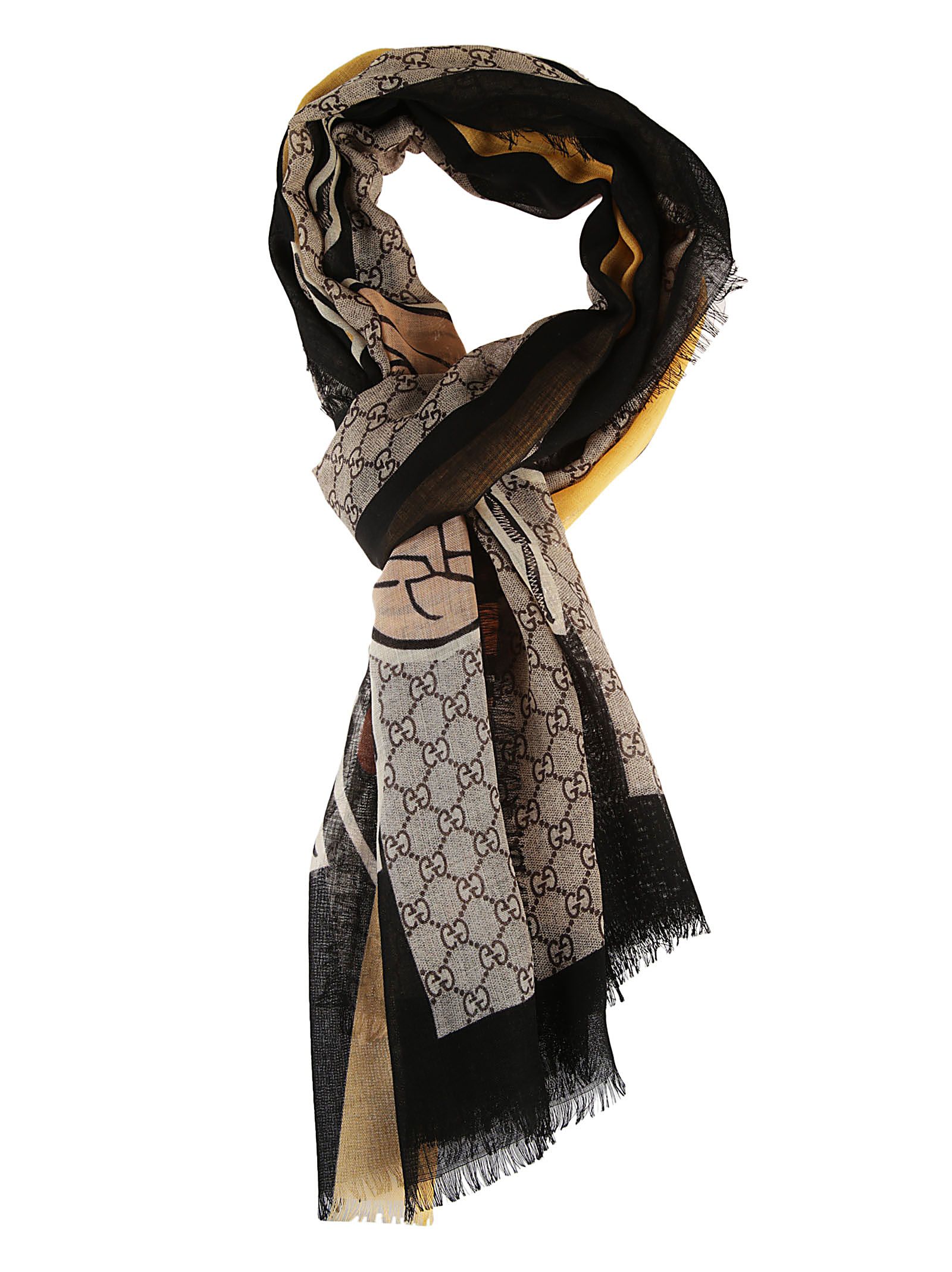 italist | Best price in the market for Gucci Gucci Bee Web Print Scarf ...