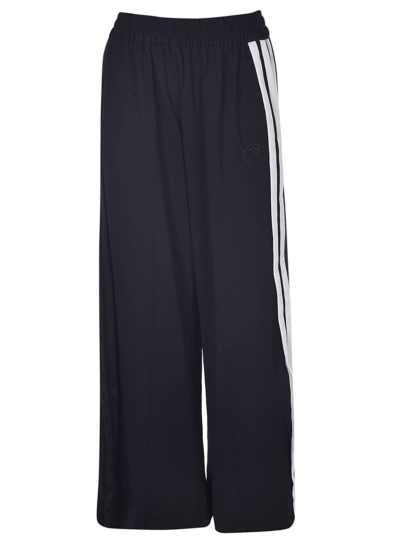 black wide leg track pants