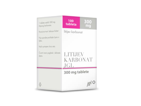 Lithium Carbonate JGL 300 mg tablets