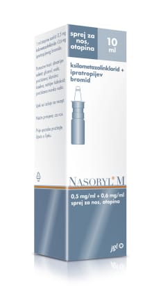 Nasoryl M 0,5 mg/ml + 0,6 mg/ml sprej za nos, otopina