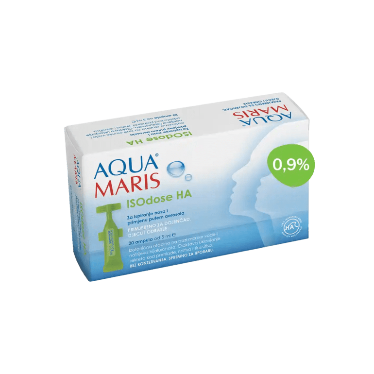 AQUA MARIS ISOdose HA ampule za ispiranje nosa i primjenu putem aerosola, izotonična otopina 