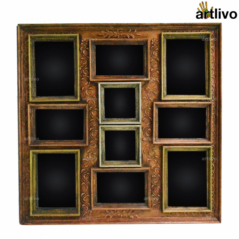 PF030 EMBOSSED Copper 10 Photos Collage Frame 2ft*2ft - Artlivo.com