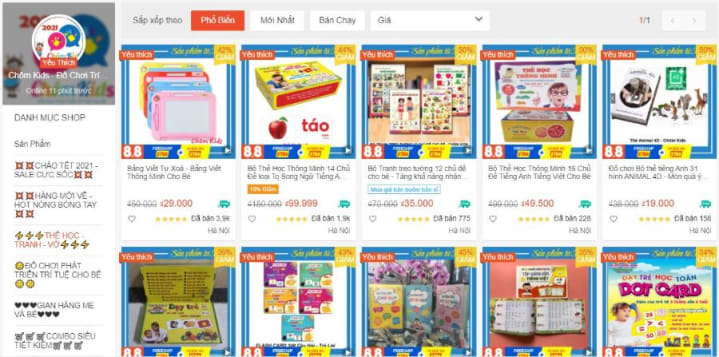 Top 4 cửa hàng shopee uy tín bán flashcard học tiếng Anh cho bé