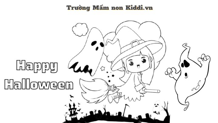 Download] Mẫu Tô Màu Cho Bé Chúc Mừng Ngày Lễ Halloween