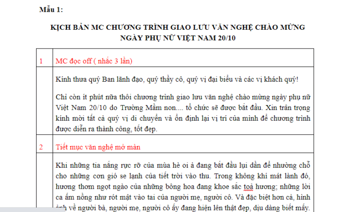 DOWNLOAD] KỊCH BẢN MC SỰ KIỆN CHÀO MỪNG NGÀY PHỤ NỮ VIỆT NAM 20/10