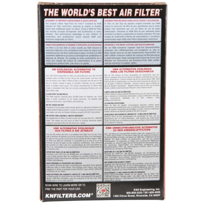 K/&N Clamp-On Oval Straight Air Filter RA-0770