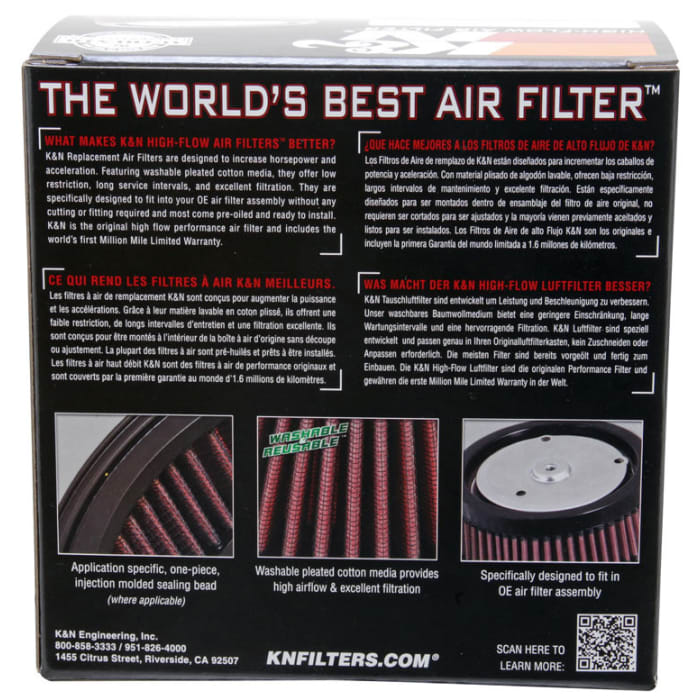K&N Washable Lifetime Performance Air Filter Round E-3200