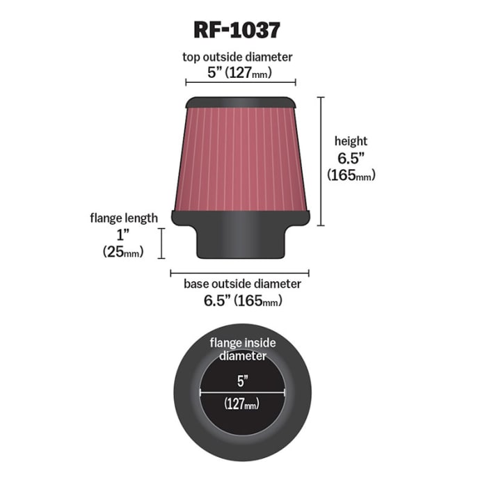 K/&N RF-1037 Universal Air Filter
